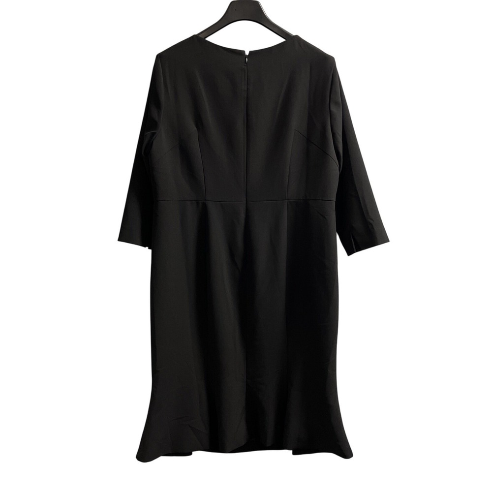 Boden Black Midi Dress with Three-Quarter Sleeves and Flared Hem - Picture 2 of 14